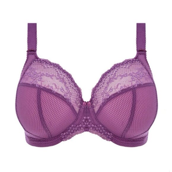 NWT - 32l- Elomi Charley Stretch Plunge Bra in Pansy- Purple - Picture 1 of 11